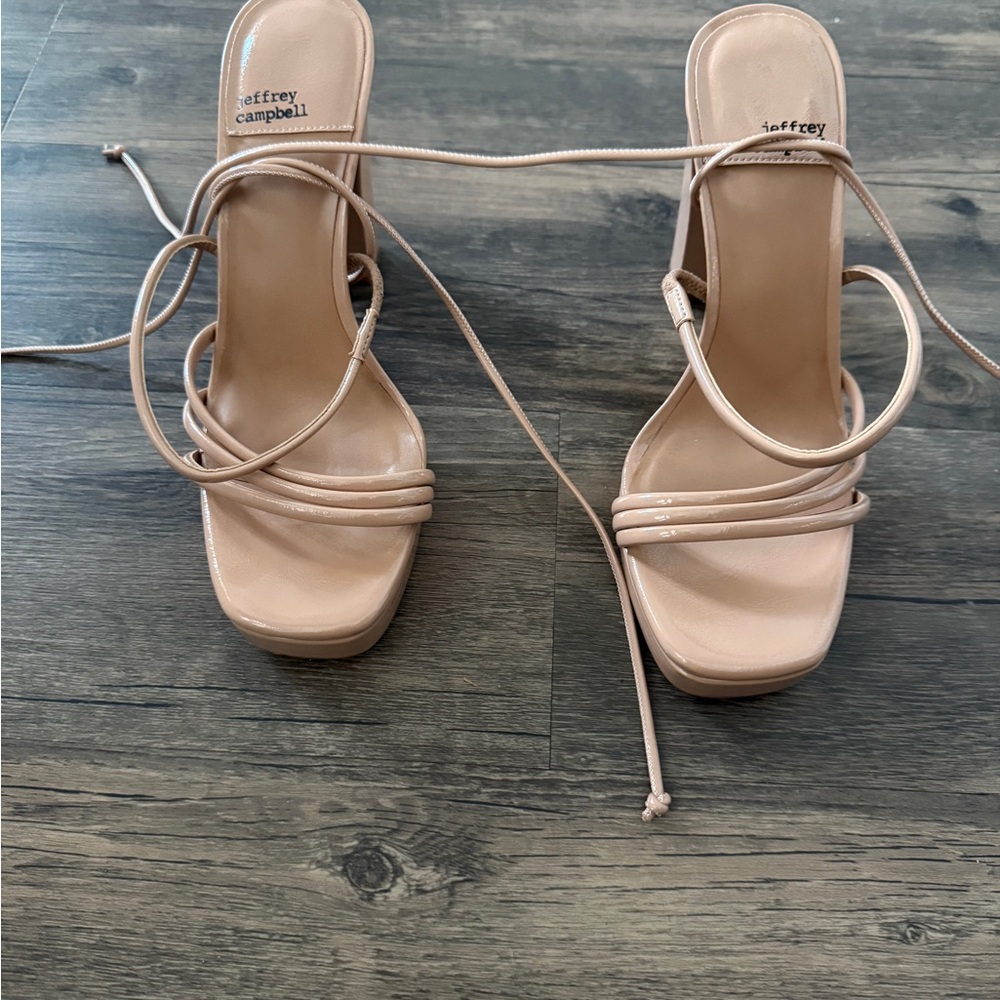 Jeffrey Campbell Tan Strappy Heels